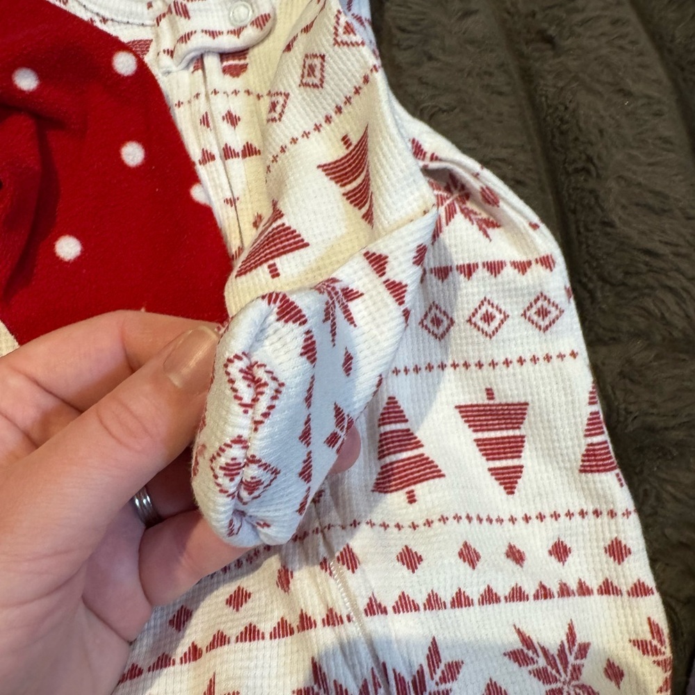 Child of Mine Red and White Holiday Onesies - Picture 6 of 7